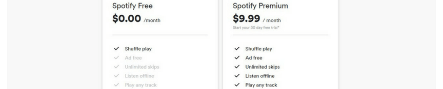 captura de tela do site do Spotify