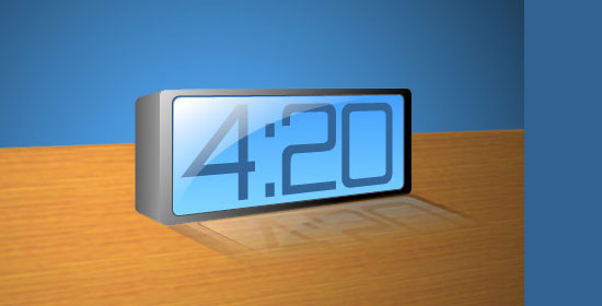 Despertador LCD azul 3D - visualização.