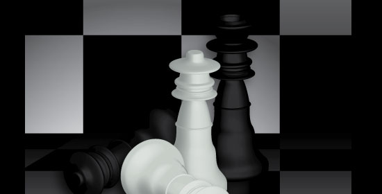 Crie uma cena de figura de xadrez 3D quadriculada - visualização.