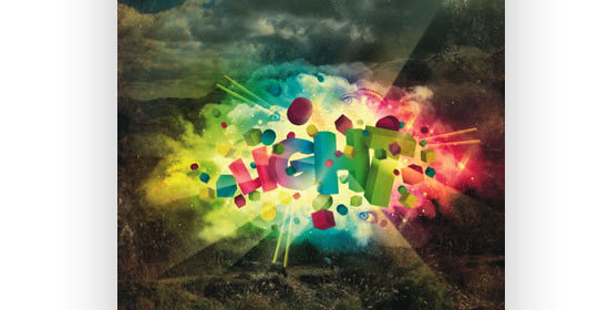Crie uma explosão de texto 3D colorido usando Illustrator e Photoshop - visualização.