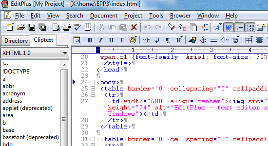 EditPlus - captura de tela.