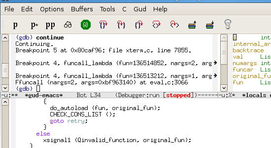 GNU Emacs - captura de tela.
