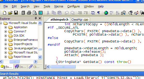 TextPad - captura de tela.