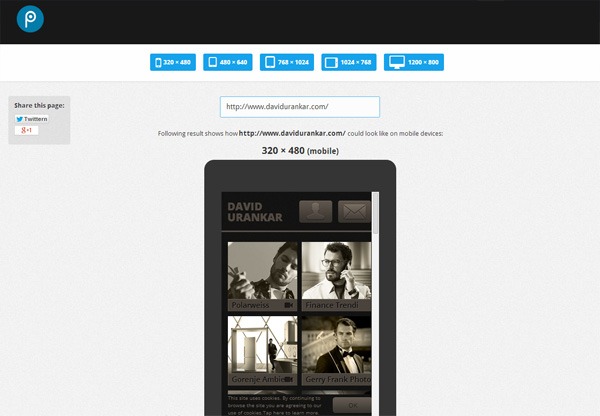 Ferramenta de teste de web design responsivo por pixeltuner.de