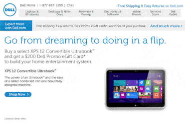 Um GIF de marketing por e-mail de uma campanha da Dell