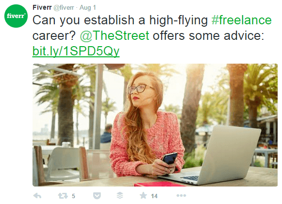 exemplo de marca: fiverr post