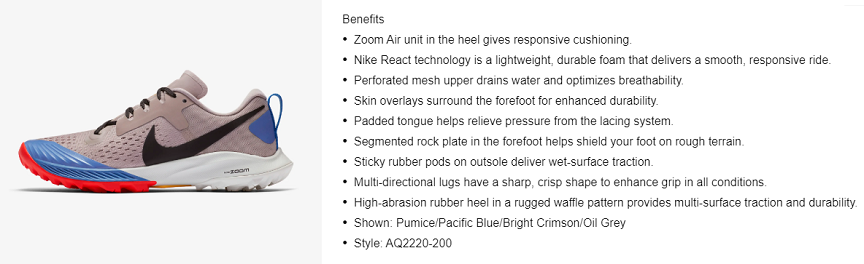 características e descrição do produto