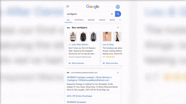 Abrindo um anúncio do Google Shopping