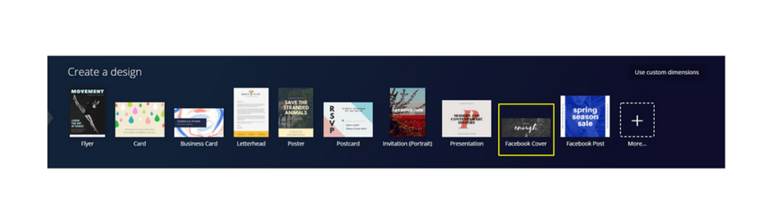 O painel no Canva