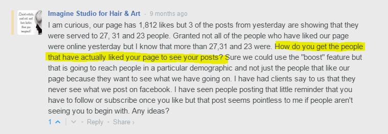 comentário fb